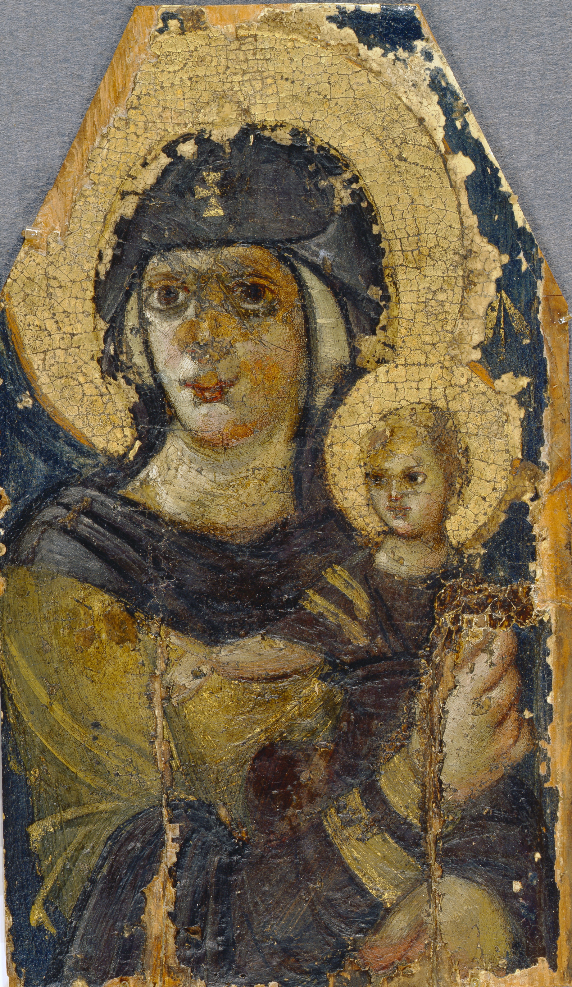 Icon “Godmother with the Child”. Byzantium, 6th century. From the Porfyri Uspensky / “Museum town” collection.
